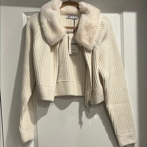 NWT Zara Women's Cropped Fur Lined Jacket
